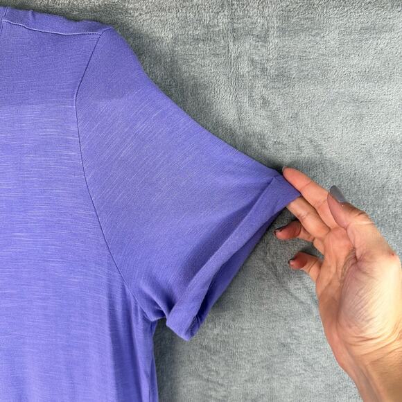 J Jill Dress Womens Med Purple Stretch Pockets Short Sleeve Beach Vacation Boho - Picture 4 of 14